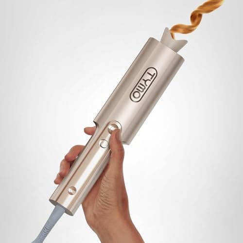 TYMO CurlPro Plus Automatic Rotating Curling Iron - Upgraded Long Barrel Curling Wand for Long Hair, Ceramic Hair Curler for Women, Anti-Scald, Tangle-Free, 600M Ionic, Dual Voltage, Gold, 1 Inch 7