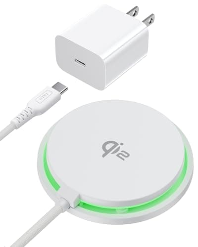INIU Magnetic Wireless Charger, Qi2 Certified 15W Fast Wireless Charging Pad with Cooling Fan, for iPhone 16 15 14 13 12 Series, AirPods, and More (Adapter Included)