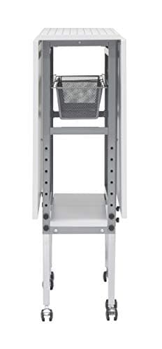 Sew Ready Foldable Hobby and Cutting Grid Table - 58.75" W x 36.5" D White Arts and Crafts Table with Grid Top and Silver Storage Drawers 10