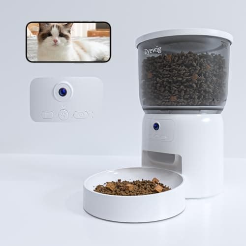 Automatic Cat Feeder with Camera, 3L Smart WiFi Pet Food Dispenser for Cats & Small Dogs, App Control, Voice Recorder, Dual Power, Customizable Feeding Schedules, Anti-Clogging Design