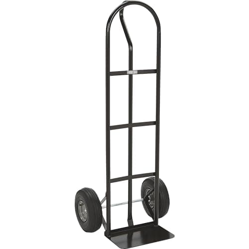 Ironton Steel Pneumatic Hand Truck Dolly, 600-Lb Capacity, Heavy-Duty Steel Frame, 10-in Pneumatic Tires, P-Style Handle, 14" x 8.5" Toe Plate