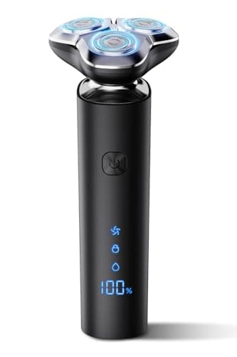 Electric Razor for Men,Men's Electric Shaver,3-Blade Rotary Shaving System,Waterproof Wet Dry Cordless Razor,Touch Switch,Type-C Fast Charging,Travel Lock,Digital Display,90+ Minutes Run Time