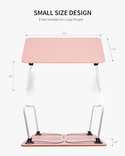 FISYOD Foldable Lap Desk, Laptop Bed Desk, Portable Bed Table, Laptop Stand for Bed & Couch, Lightweight & Mini - Pink 6