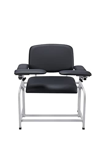VivaComfort Black Bariatric Wide Padded Blood Drawing Chair, Phlebotomy Chair with Adjustable Armrest, 35" H x 18" L x 29"W, Blood Draw Chair, Medical Chair, Great for Mommy and Me 8