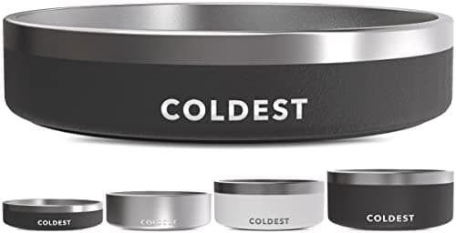 Coldest Dog Bowl - Anti Rust Metal, Non Slip, 3 Layers Insulated Stainless Steel Dog Bowls - Spill Proof & Heavy Duty - Water Bowl for Dogs, Cats & Pets, Dish Washer Safe (21 oz, Stealth Black)