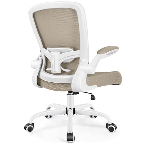 FelixKing Office Chair, Ergonomic Desk Chair Breathable Mesh Chairs Adjustable High Back Lumbar Support Flip-up Armrests, Executive Rolling Swivel Comfy Computer Chairs Home Office Khaki