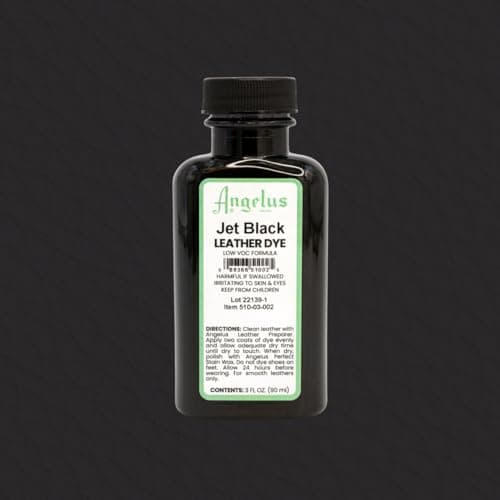 Angelus Leather Dye - Flexible Leather Dye for Shoes, Boots, Bags, Crafts, Furniture, & More 3oz, Dauber Included (Jet Black) 9