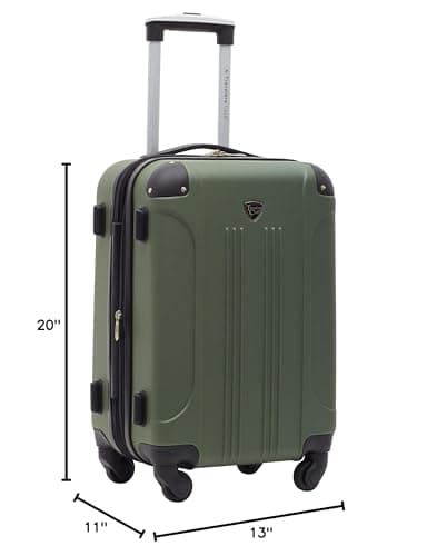 Travelers Club Chicago Hardside Expandable Spinner Luggage, Thyme Green, 22" Carry-On 17