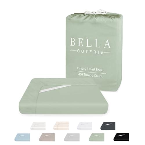 Bella Coterie Luxury Bamboo Viscose Queen Size Fitted Sheet | 100% Organically Grown | Ultra Soft | Cooling for Hot Sleepers | 18" Deep Pocket [Sea Glass]