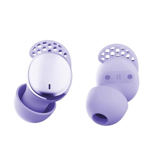 Houlyn Sleep Earbuds for Side Sleepers, Wireless Noise Cancelling Sleep Headphones with Sleep Mode, LED Power Display, Comfort Fit for Sleeping, Working, Hiking (Violet)