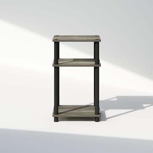 Furinno JUST Night Stand, 3-Tier Turn-N-Tube Nightstand, Toolless Bedside Table, End Table, Side Table with Open Storage for Bedroom, Living Room, Bathroom, French Oak 7