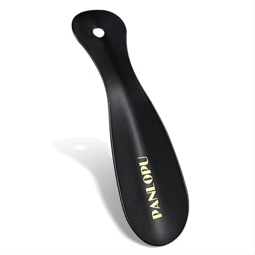 PANLOPU Metal Shoe Horn 7.5Inch Portable Quality Stainless Steeln Shoe Horn Fashion Travel (Black)