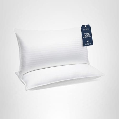 Beckham Hotel Collection Bed Pillows King Size Set of 2 - Down Alternative Pillow for Back, Stomach or Side Sleepers 10