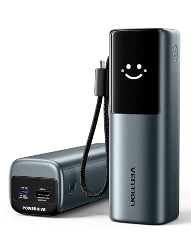 VENTION Powerhive Laptop Power Bank, 165W 20000mAh, Built-in and Extra 240W USB-C Cables, Portable Laptop Charger, Digital Display, for iPhone 17/16/15/14/13 Pro Max, MacBook, Dell, HP, Galaxy S24