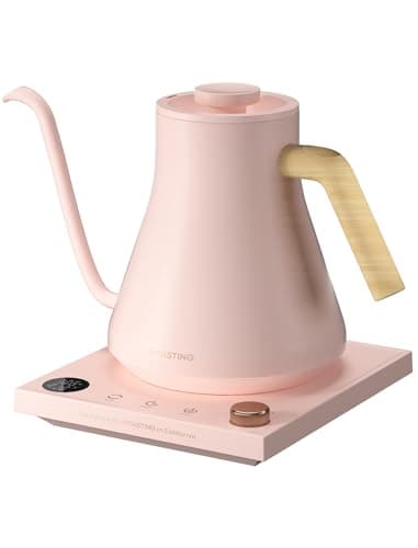 INTASTING Electric Kettles, Gooseneck Electric Kettle, ±1℉ Temperature Control, Stainless Steel Inner, Quick Heating, for Pour Over Coffee, Brew Tea, Boil Hot Water, 0.9L Pink