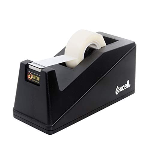 Excell Desk Tape Dispenser (1" core) with Non-Skid Base: Perfect for Office/School with Straight Tape cuts. Easy to use and Store with a Modern Design. Includes 3/4" Wide Tape Dispenser.