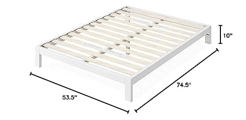 Zinus Arnav Metal Platform Bed Frame, Wood Slat Support, No Box Spring Needed, Easy Assembly, White, Full 12