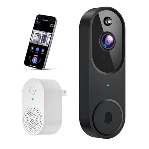 Wireless Wi-Fi Video Doorbell Camera with AI Motion Detection, 2 Way Audio, Night Vision, Cloud Storage, 2.4GHz Wi-Fi Only, Battery Powered