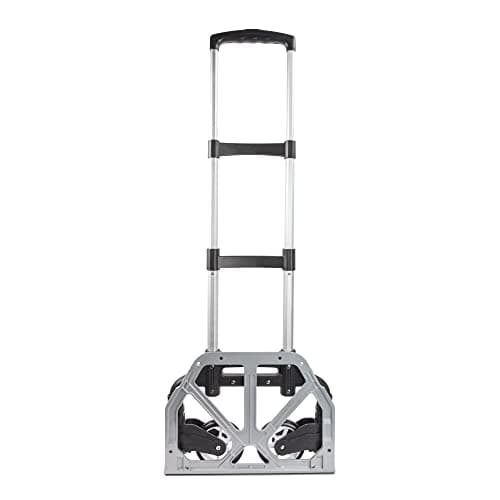 Ultimaxx Professional Heavy-Duty 150 Pound (lb) Capacity Aluminum Folding Hand Truck/Luggage Cart (Black/Silver) with Adjustable Handle, Folding Away Wheels, and Bungee Cord 5