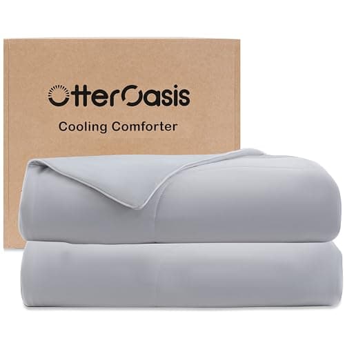 OtterOasis Cooling Comforter Oversized King for Hot Sleepers, 108"x90" Summer Cooling Blanket for Night Sweats, Silk Soft Lightweight Breathable All-Season Grey Cooling Quilt Blanket
