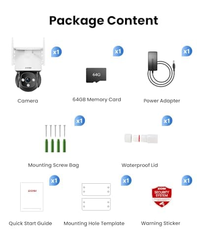 ZOSI C290 4K 8MP UHD Wired WiFi Security Camera Outdoor Indoor, Plug-in Pan/Tilt IP Camera, AI Human Face Vehicle Detection, Auto Tracking, Night Vision, Siren Alarm, 2-Way Audio, 64GB Memory Card 9