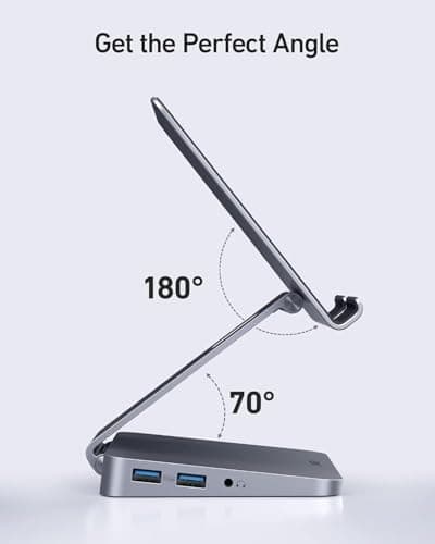 Anker USB C Hub for iPad, 551 USBC Hub (8-in-1), with Foldable Tablet Stand, 4K HDMI, 2 USB-A Data Ports, for iPad Pro 5th Gen/Air 5th Gen/Mini 6th and Later (Silver) 7