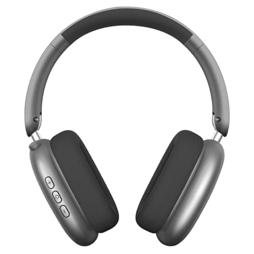 Wentronic Y01 Wireless Noise Canceling Headphones Bluetooth 5.3 Over Ear Headphones with Microphone, Hi-Res Audio, 48H Playtime, Foldable Comfortable Earpads,Compatible with iOS,Android,PC, Space Grey