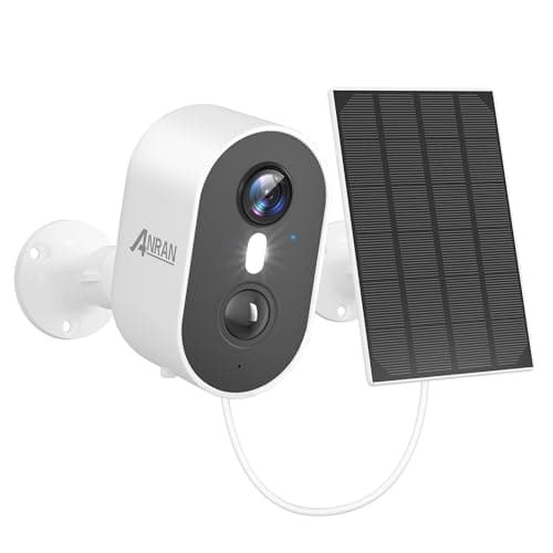 ANRAN 3MP Solar Security Cameras Wireless Outdoor for Home Security, 2K Color Night Vision WiFi Surveillance Home Camera with Solar Panel, Spotlight, PIR Detection, 2-Way Talk, Compatible with Alexa