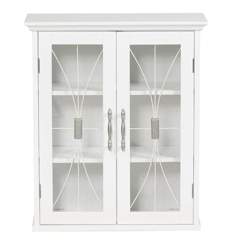 Teamson Home Delaney 20.5" x 24" 2-Door Removable Wall Cabinet with Adjustable Shelves, White