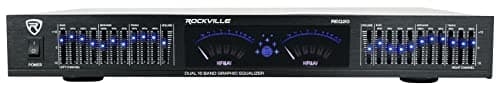 Rockville REQ20 19" Rack Mount Pro Dual 10 Band Graphic Equalizer EQ w/VU Meters