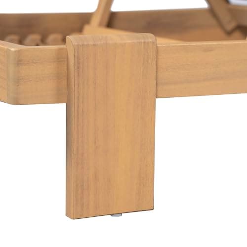 Christopher Knight Home Duska Acacia Wood Chaise Lounge Chair Set of 2, Patio Outdoor Chaise Lounge with Cushions, Adjustable Backrest Single Lounge Sofa, Garden Poolside Backyard Seating, Teak+Beige 9