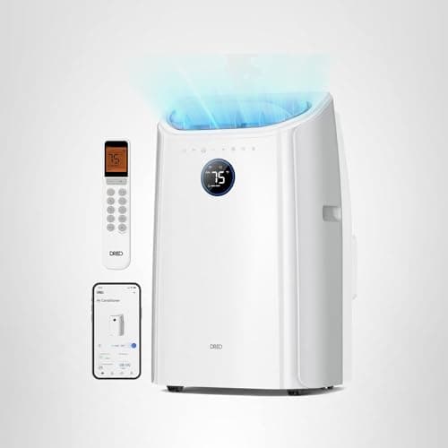 DREO Portable Air Conditioners, 12,000 BTU AC Unit for Bedroom with Drainage-free Cooling, 46dB Quiet, APP/Voice/Remote, 24h Timer with Fan & Dehumidifier, Smart Standing AC for Room Indoors, AC515S 12