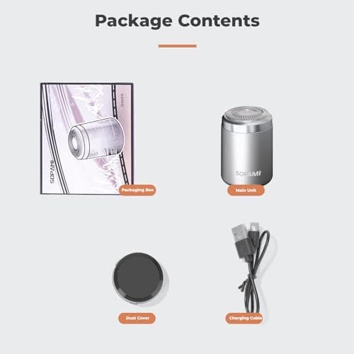 SOPAMI Mini Shaver, Mini Electric Shavers for Men, Mini Electric Shaver, USB C Rechargeable Waterproof Electric Razor Trimmer 7