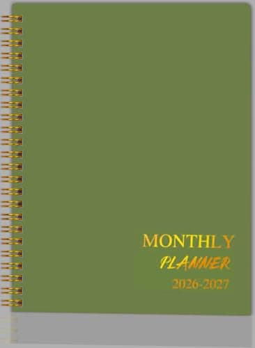 2024-2025 Monthly Planner, Simplified Monthly Calendar Planner 7.3" * 9.5" Waterproof Cover Twin-Wire Binding With To Do List Notebook & 24-Monthly Planner for Office Supplies, Green, Jan 2024 - Dec