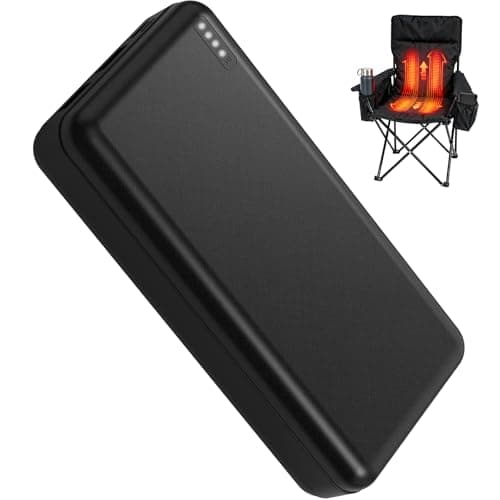 UMEIDEA 5V2A Battery Pack for Electric Heated Camping Chair, Heated Blanket, Hunting Seat Pad, Sleeping Bag USB Power Bank Camping Work Power (Black, Milliamp Hours, 10000)