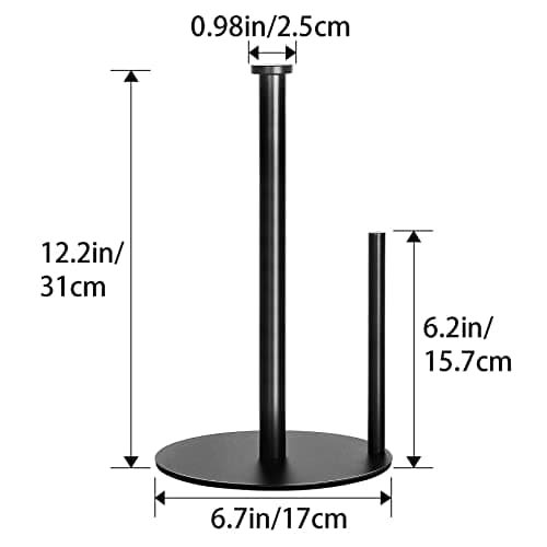 Paper Towel Holder Countertop, OBODING, Black Kitchen Paper Towel Holder Stand for Kitchen and Bathroom Organization, Stainless Steel Paper Towel Holders for Standard and Large Rolls (Matte Black) 7