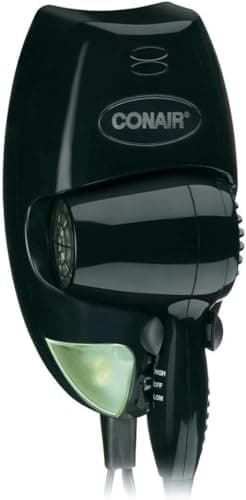 Hairdryer, Wallmount, Black, 1600 Watts