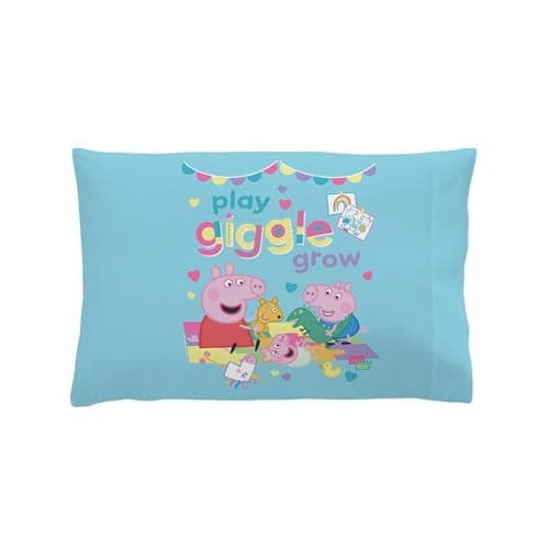 CafePress Peppa Pig: Play Giggle Grow Standard Size Pillowcase, Lumbar Pillow Cover Fleece