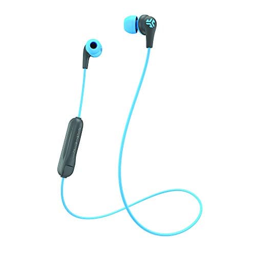 JLab JBuds Pro Bluetooth Wireless Signature Earbuds, Titanium 10mm Drivers, 10-Hour Battery Life, Music Controls, Noise Isolation, Bluetooth 4.1 Extra Gel Tips and Cush Fins, Graphite/Blue