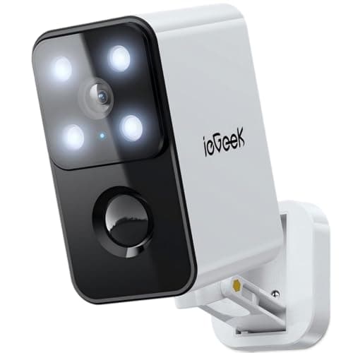 ieGeek Security Cameras Wireless Outdoor Pan Rotating 180° Home Security Cameras, 2.4G WiFi Camera Battery Powered with 2K Color Night Vision, Smart AI Detection, 2-Way Audio, Local/Cloud Storage,IP65