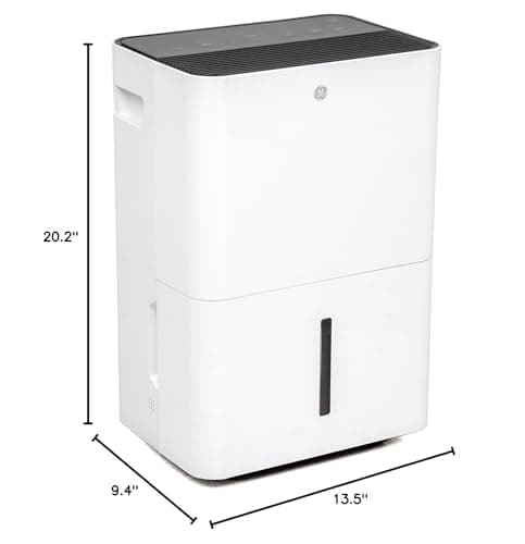 GE Energy Star Portable Dehumidifier for Basement, Bedroom, Bathroom, Closet or Small Rooms up to 1500 Sq Ft, 22 Pint with Removable Bucket and Continuous Drain Connect for Auto or Manual Drainage 10