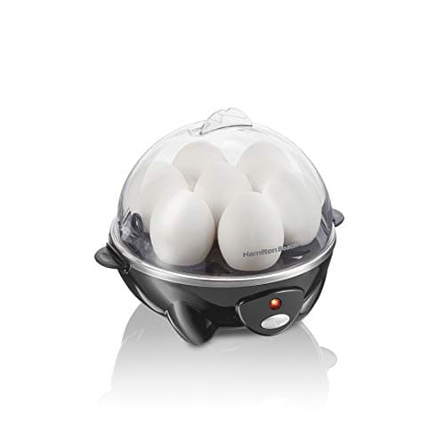 Hamilton Beach 3-in-1 Electric Egg Cooker for Hard Boiled Eggs, Poacher Eggs, Omelet Maker & Vegetable Steamer, Holds 7, Black (25507)