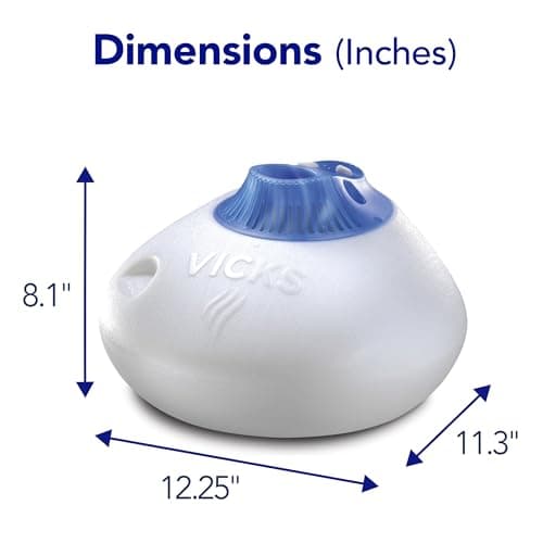 Vicks Warm Steam Vaporizer & Humidifier 1.5 Gallon Tank for Small and Medium Rooms, Night Light, Works with VapoPads and VapoSteam 9