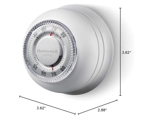Honeywell Home CT87K1004 The Round Heat Only Manual Thermostat,Large,White,Large 10