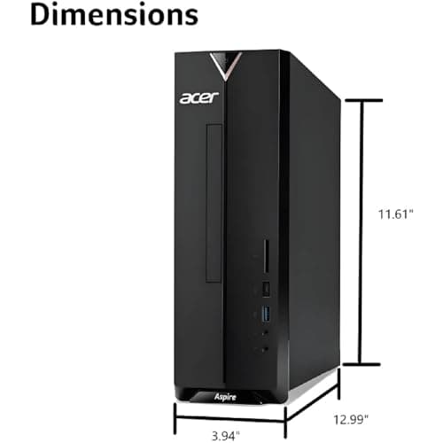 acer Aspire Business Desktop, Intel Processor, 8GB Memory, 256GB PCIe SSD, Ultra-Quiet Design, SD Card Reader, Dual 4K Monitor Support, USB-C, Wired Keyboard and Mouse, Windows 11 5