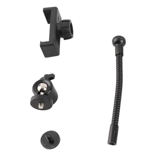 12-Inch LED Video Light with Phone Clip, 3200K-5600K Dimmable Ring Light, Ball Head Mount for Video Recording, Makeup, Conference Lighting 9