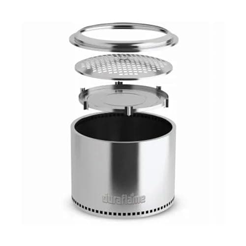 Duraflame 19.5 Inch Portable Smokeless Lightweight Fire Pit with Double Walled Technology and Removable Grate for Camping, and Tailgating, Silver 7