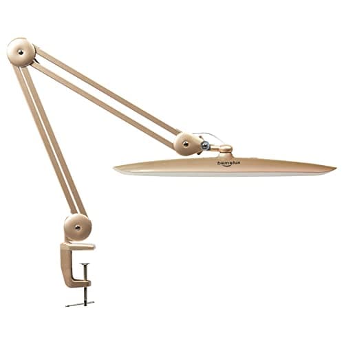 bemelux LED Desk Lamp with Clamp, Dimming Task Lamp for Reading Desktop Office Workbench Table Architect Sewing Study Home Craft, 117PCS LEDs, 2200 Lumens 20 Inch Metal Swivel Arm Work Lamp (Gold)