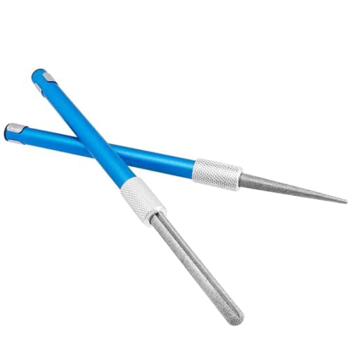 Wolfride 2Pcs Serrated Knife Sharpener, Retractable Diamond Sharpening Rod Multifunctional Knife Sharpening Tool for Outdoor Kitchen Fishing Hunting