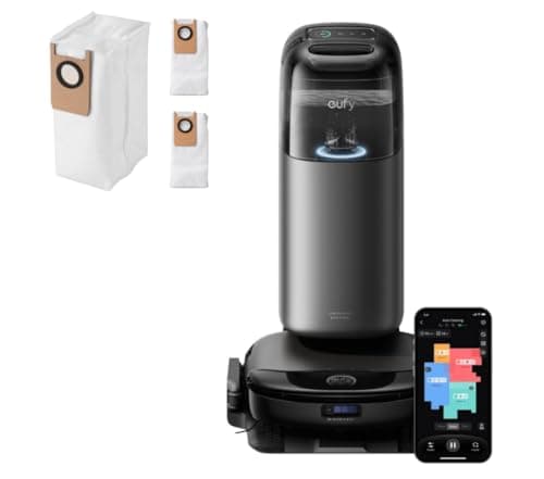 eufy Robot Vacuum Omni S1 Pro with All-in-One Station, HydroJet System with Roller Mop, Robot Vacuum and Mop Combo, Incredible Suction + Offical Dust Bag, 3 Packs Included, 6-Month Replacement